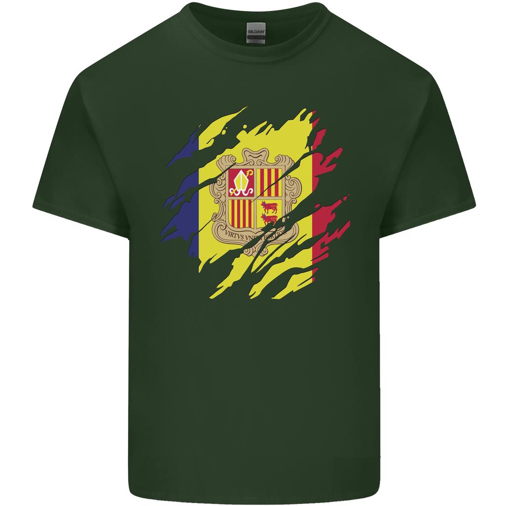 Torn Andorra Flag Andorran Day Football Unisexs Light Cotton TShirt