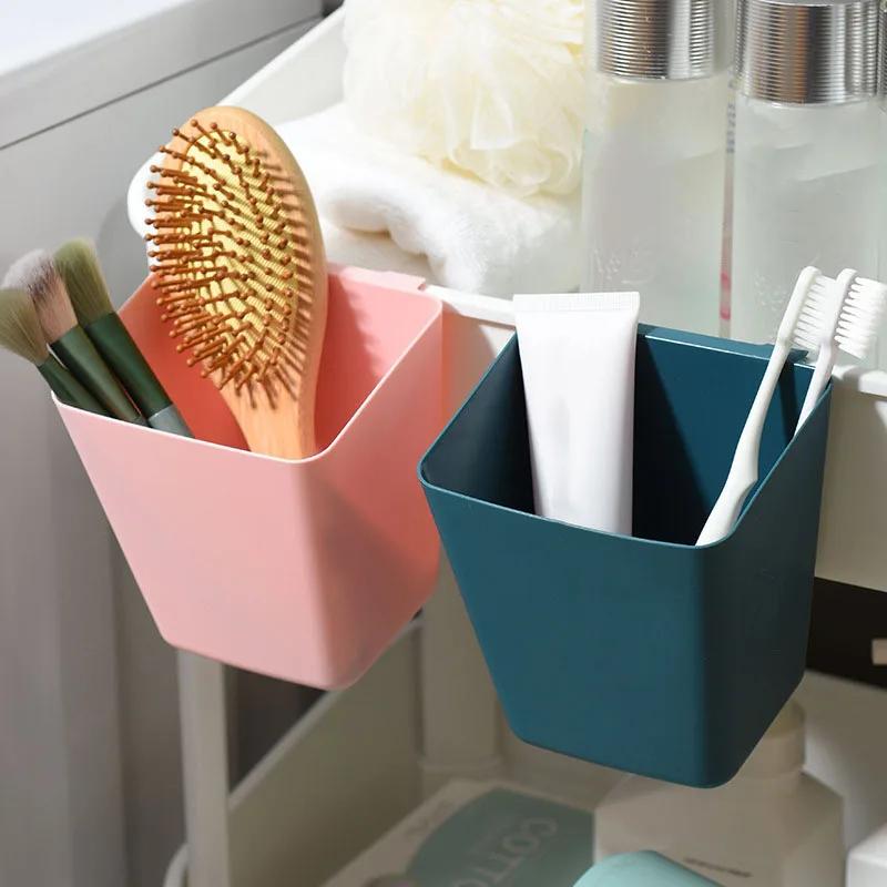 Small Trolley Hanging Basket Storage Basket, Kitchen and Bathroom Hanging Desktop Sundries Stationery Storage Box, Bedside Shelf