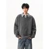 Men's Trendy V-Neck Two-Piece Style Sweater - Autumn/Winter Loose Knit Polo
