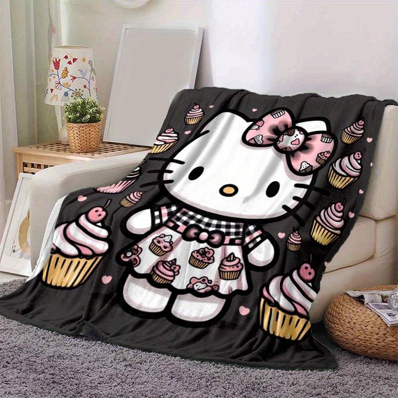 1pc. Hello Kitty Cupcake Print Blanket - Cute Home Decor, Office Throw, Outdoor Giftz0411215