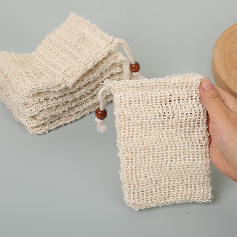 1-10 Stück Duschbad Sisal Seifenbeutel Natürlicher Sisal Seifenbeutel Peeling Seifensparer Beutelhalter für Bad & Dusche Seifenaufschäumende Netzbeutel