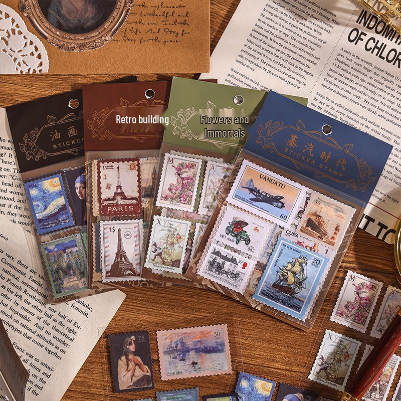 Vintage Post Office Serie DIY Tagebuch Sticker: Retro Stempel & Literarischer Stil Dekorationen