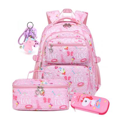 Mochila de gran capacidad para niñas, 3 piezas, con lonchera, mochila escolar para niñas, juego de mochilas escolares para adolescentes