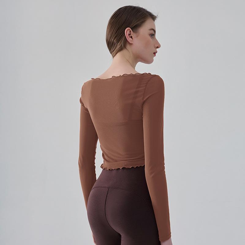 

Осенний топ для йоги с длинным рукавом, облегающего кроя Large