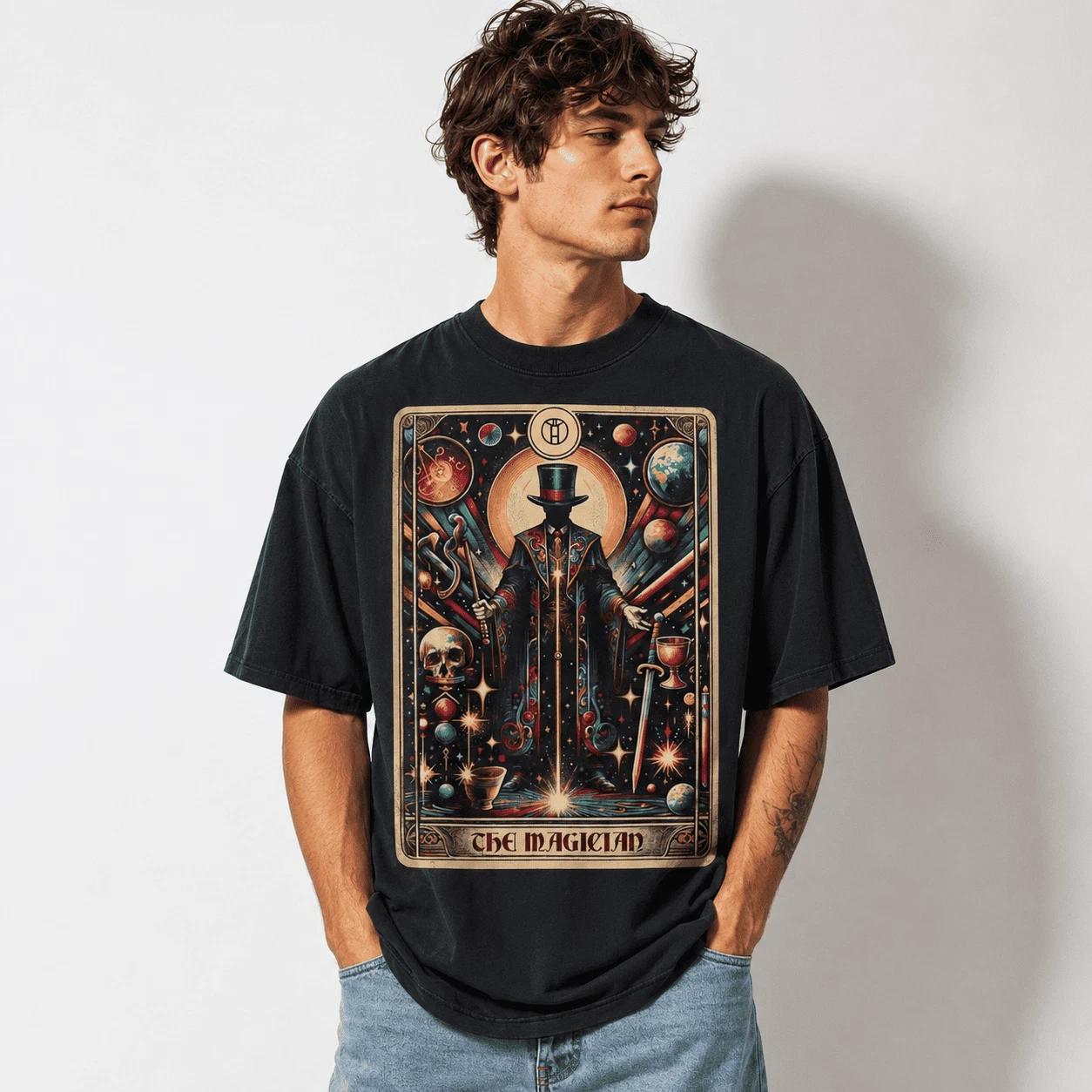The Magician Tarot Card Graphic T-Shirt Major Arcana Mystic Tee M