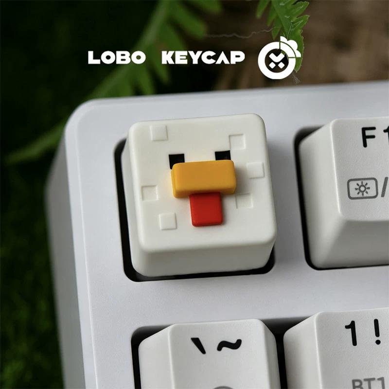 Cartoon Square Shape My World Series Pixel Style Multiple Styles Keycap Keyboard Decoration Resin Material Custom Edition Gifts