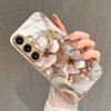 Gold Pink Flower Pattern Glass Phone Case for Samsung Galaxy S26 S25 S24 S23 S21 S20 fe/plus/Ultra Hard Case Back Cover