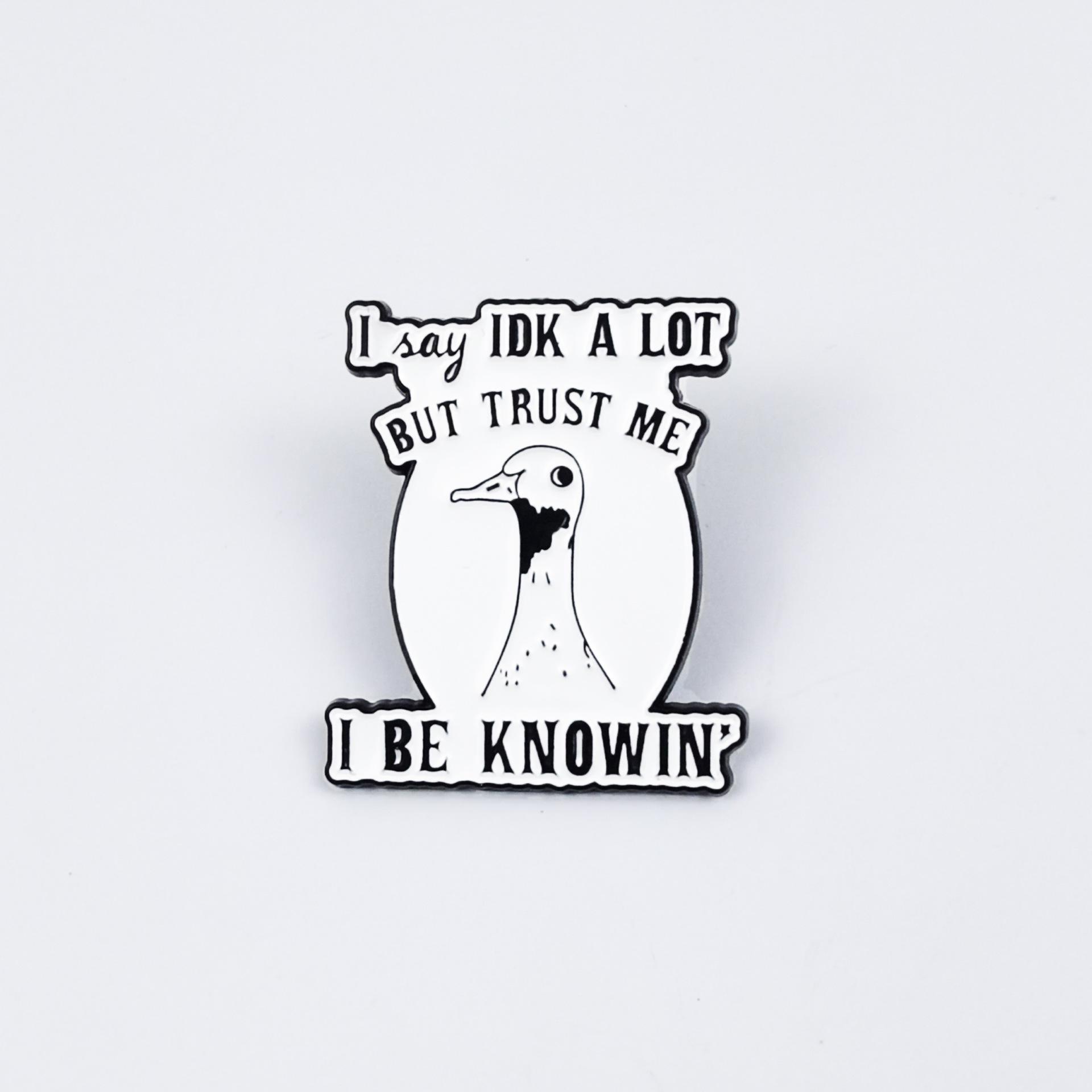 Personalized Animal Brooch: Cartoon Frog & Goose for Backpack & Clothing