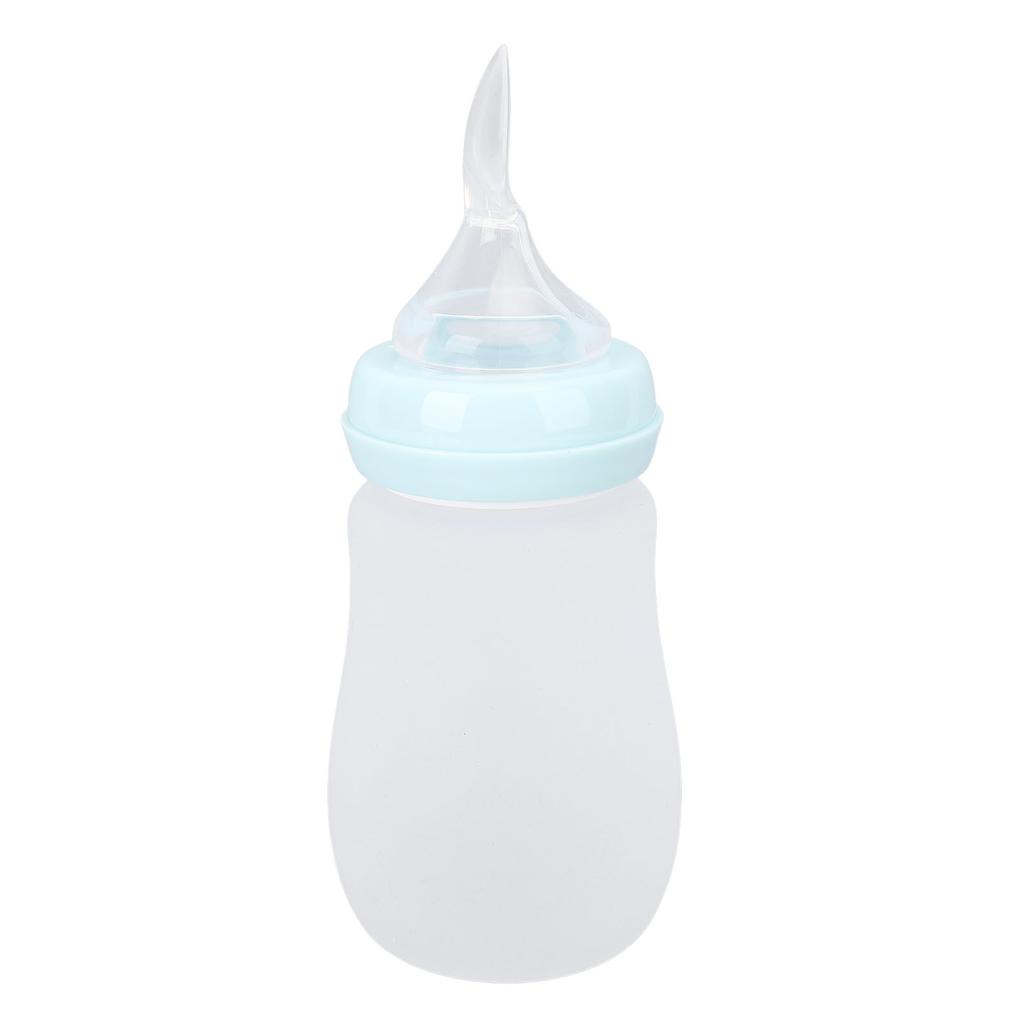Drinking Aids Feeding Cup Squeeze Controlled Silicone Food Dispensing Spoon Feeder with Straw