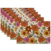 Placemats Set of 6,Retro Wood Linen Table Mats Honey Oak Texture Heat Resistant Place Mats Washable Dining Table Mats 12 x 18 Inch