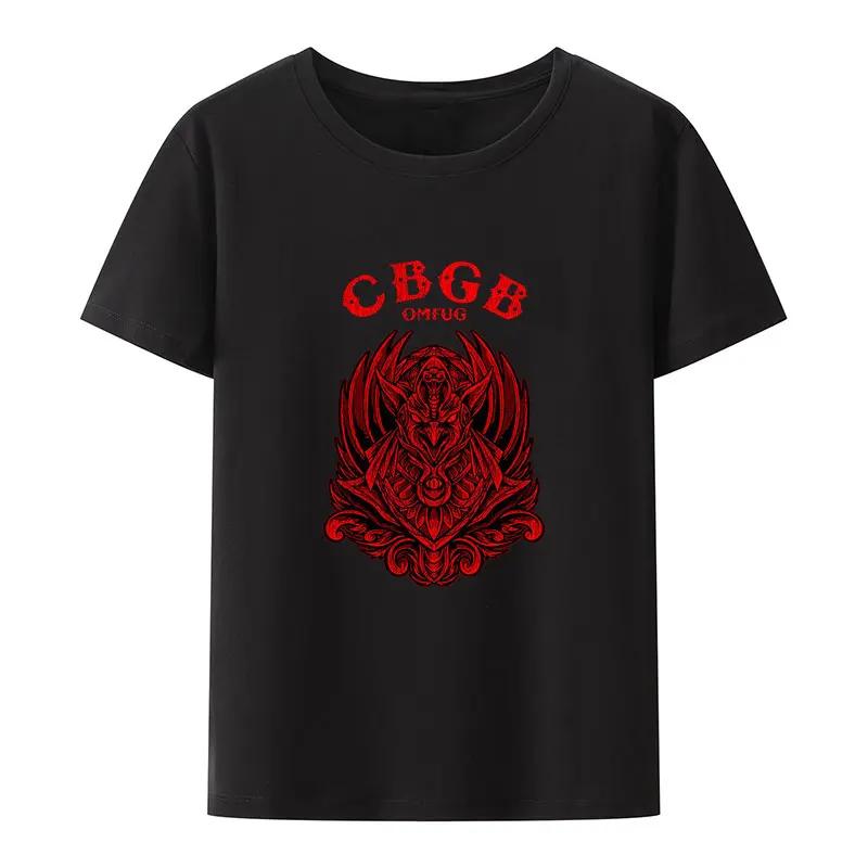 UnisexCbgb Omfug Print T Shirt Classic Underground Punk Rock Concert Casual Shirt Hip Hop Popular Fashion Y2K Streetwear
