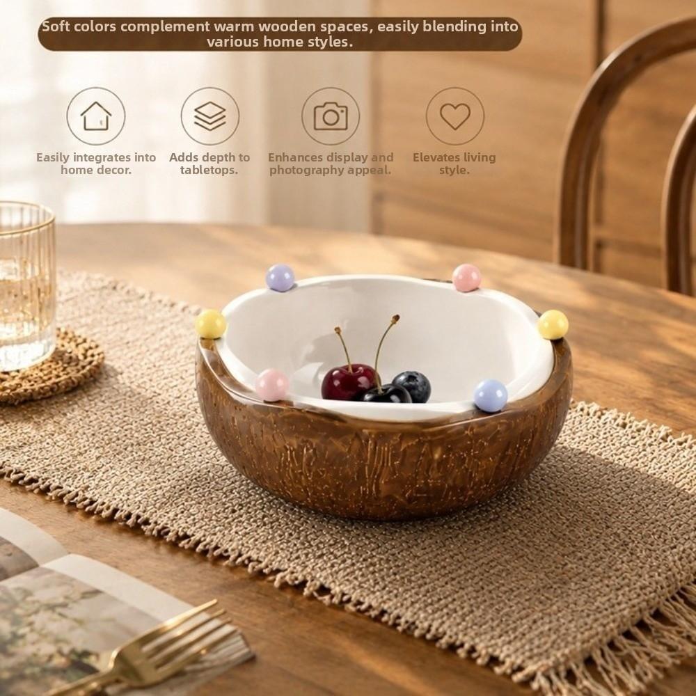 Decoration Coconut Fruit Serving Plate Snack Plate Fruit Storage Tray Household Use