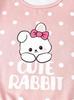 Girls Pajama Set, Cute Rabbit & Polka Dot Short Sleeve Top & Long Pants, Soft Sleepwear for 8-12 Years
