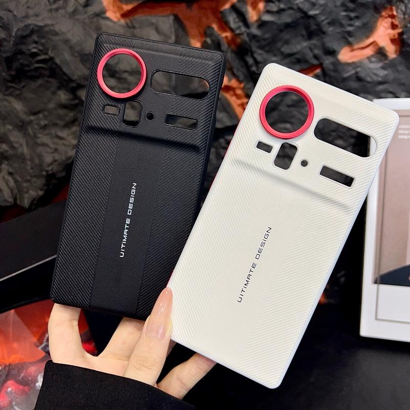 Roter Kamerarahmen mit strukturiertem Gehäuse für ZTE nubia Z80 Ultra zte Z70S Ultra z70 ultra Ultimate Design Stoßfeste Hülle