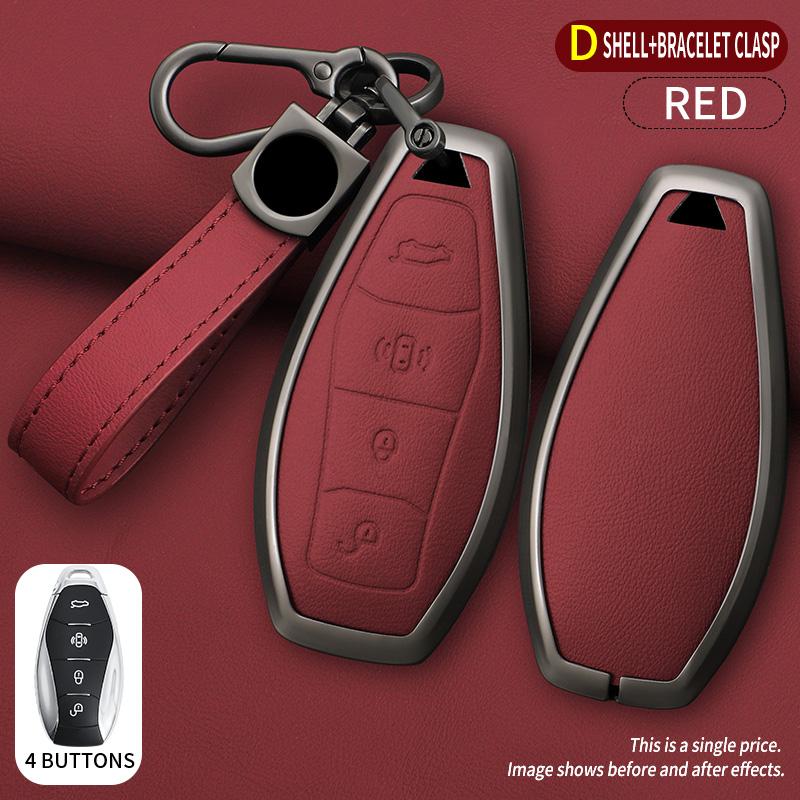 Fit For Hongqi H5 Hs5 H6 Series H9 Series Hq9 Hs3 Metal Genuine Leather Full Package Keycase Personalized Key Ring Protective Cover