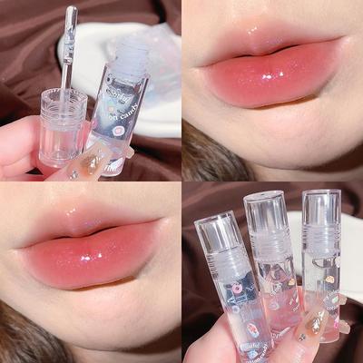 Marshmallow-Lippenöl, feuchtigkeitsspendender, spiegelnder, schimmernder, transparenter Lipgloss aus Glas