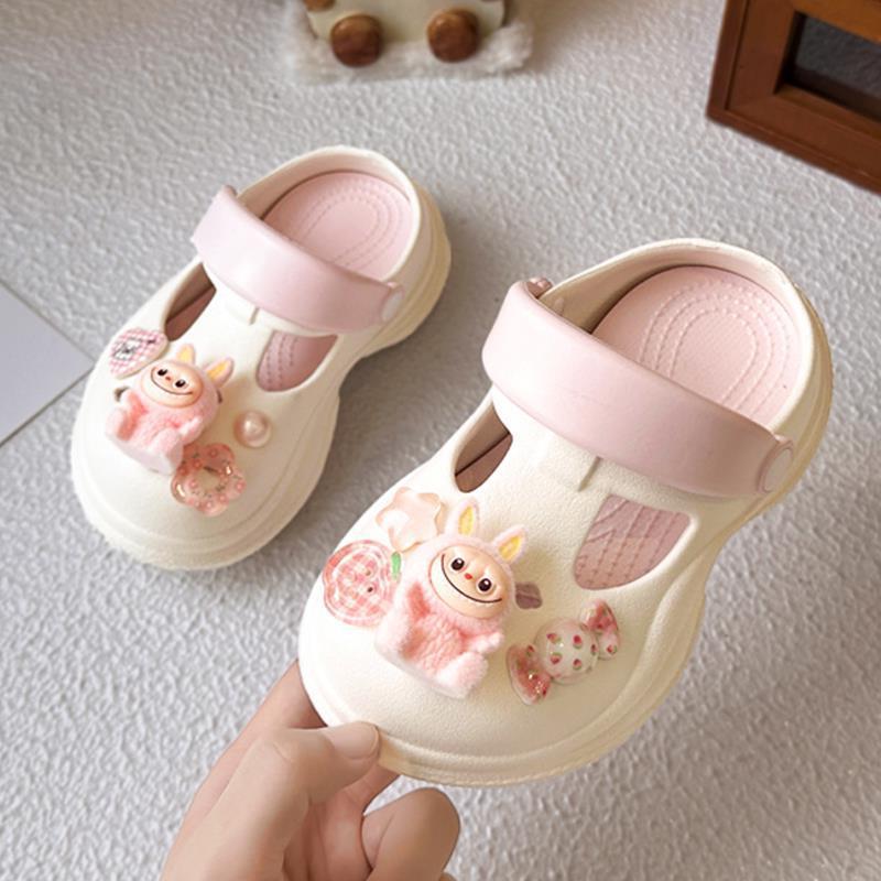 Labubu Girls' Summer clogs2026New Children's Princess Beach Sandals, Non-slip Soft Sole for Girls To Wear Outside