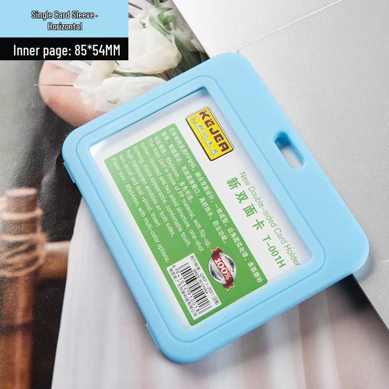 Vertical & Horizontal Double-Sided Transparent Employee Badge Holder with Color Options