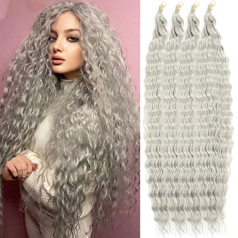 Ocean Deep Wave Kanekalon Crochet Hair 30 inch 120g Long Ombre Synthetic For Women