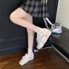 2025 new spring and summer casual flat-bottomed German training shoes women's retro casual sports board shoes lace-up mesh white shoes