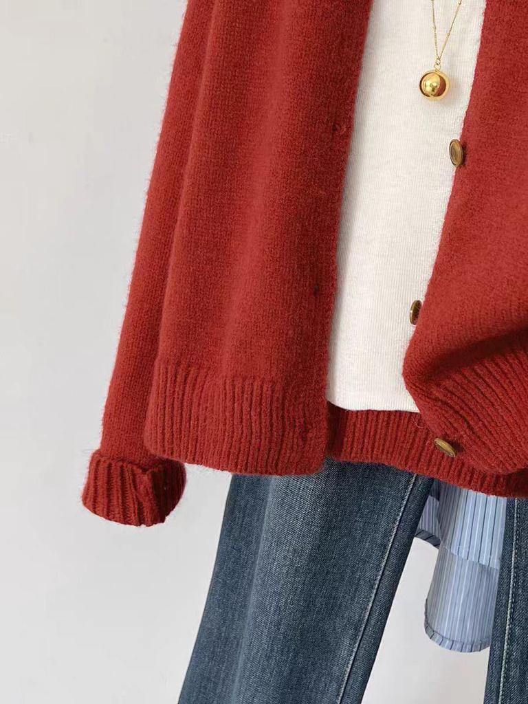 Korean Style Women's Loose Knit Cardigan - Autumn 2026