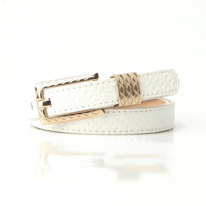 Fashionable Ladies Faux Leather Belt With Foursided Geometric Pattern For Elegant Looks белый