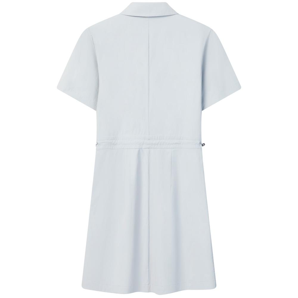 Fila White Contact Cool Simple Fashion Drawstring Short Sleeve Dress Women Dresses Gray F11W623316FGY