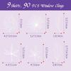 90 PCS Leaf Window Clings - Double Sided White Leaves Stickers - 90 Designs - Reble Window Decals - Static Clings - Bird Alert - Prevent Bird Strikes