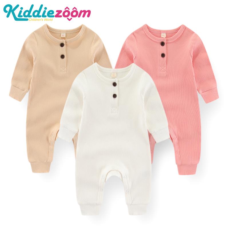 

Трикотажний комбінезон для новонароджених хлопчиків і дівчаток, бавовняний трикотажний однотонний комбінезон з довгими рукавами, дитячий одяг, одяг для малюків. 6-9Months