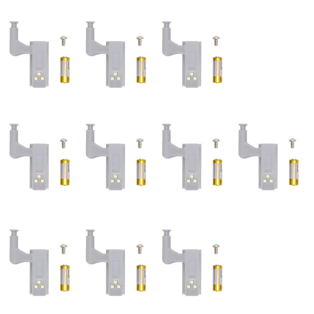 10 Sets Hinge LED Light High Brightness ABS Cabinet Hinge Light with 3 LED Lamp Beads Hinge Lights