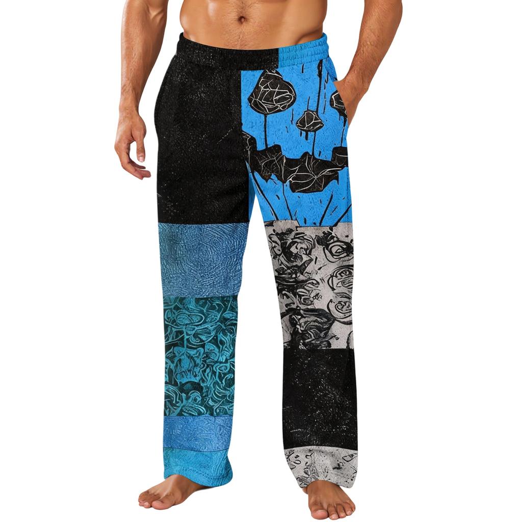 Men's Halloween Printed Casual Pants with Pockets
