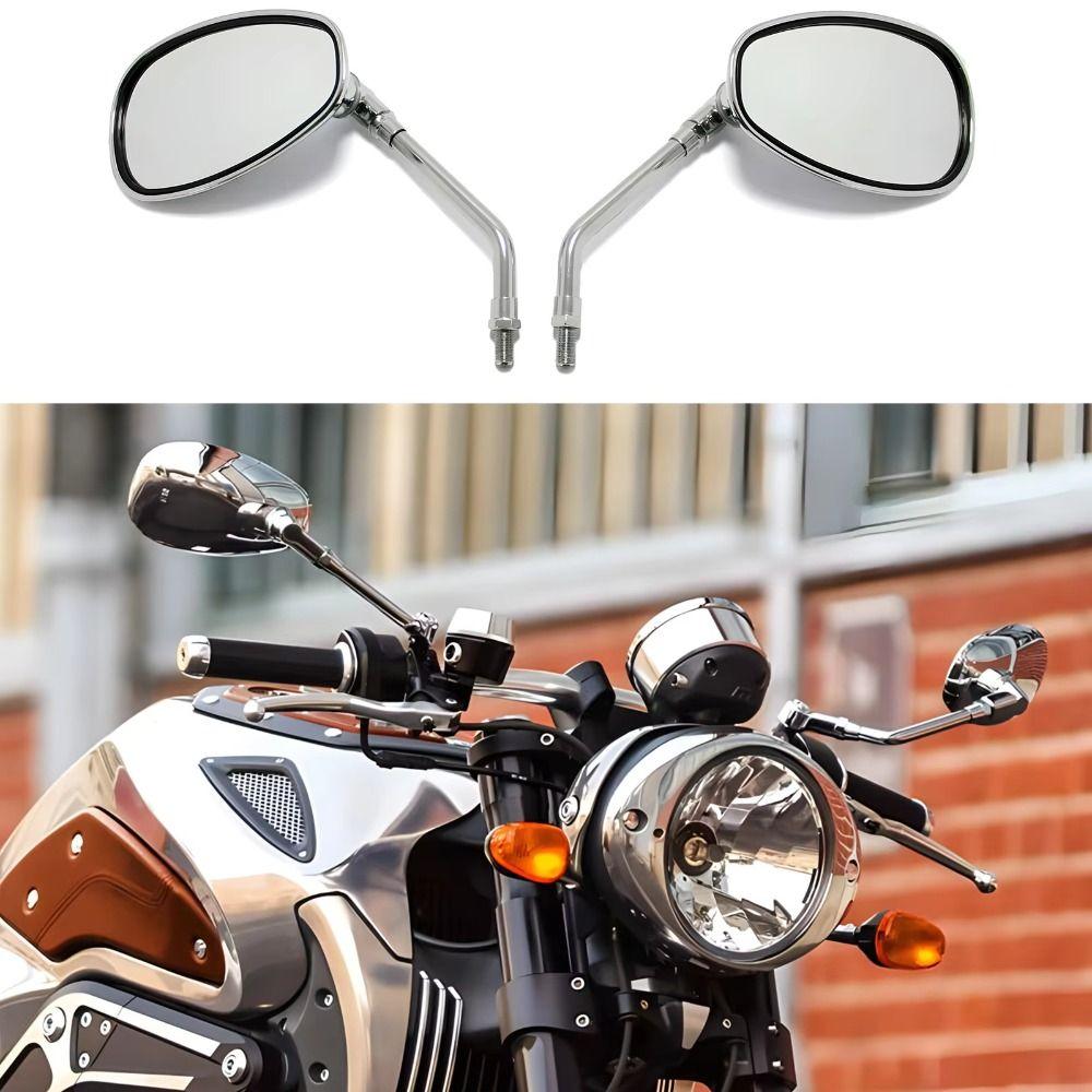 Rectangular Motorcycle Rear View Mirrors Rotatable Handle Bar End Mirror  for 10 Mm ID Handle