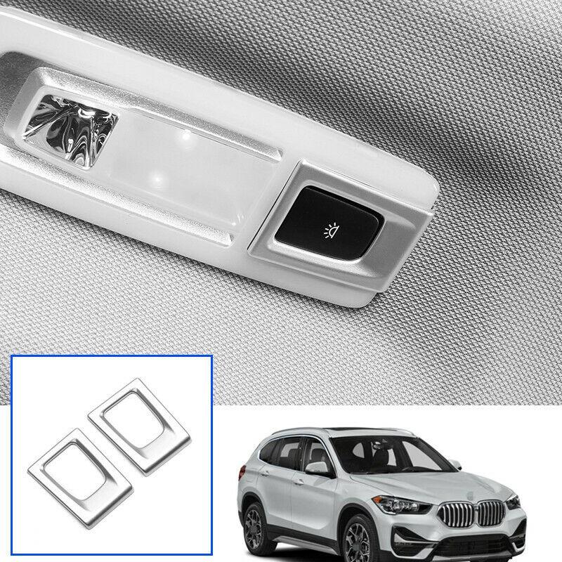 ABS silver car rear reading light lamp cover trim 2pcs For BMW X1 2016~2020 F48