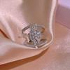 Independent Station Platinum Plated Ring Female Creative Geometric Micro-Set Zircon Engagement Ring