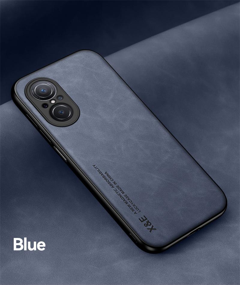 For Huawei Nova 9 9SE Case Leather Texture Car Magnetic Holder Case For Hauwei Hauwey Huawie Nova9 Nova9SE Back Cover
