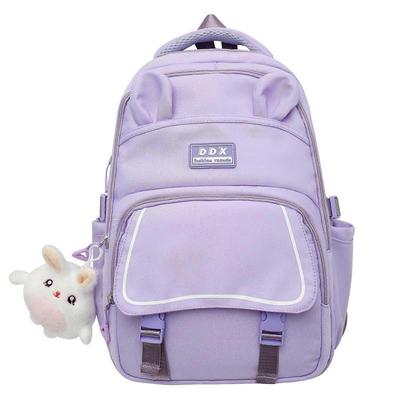Versatile Book Bags Large Capacity Daypack Aesthetic School Bag for Students Comfortable and Stylish Backpack  Purple