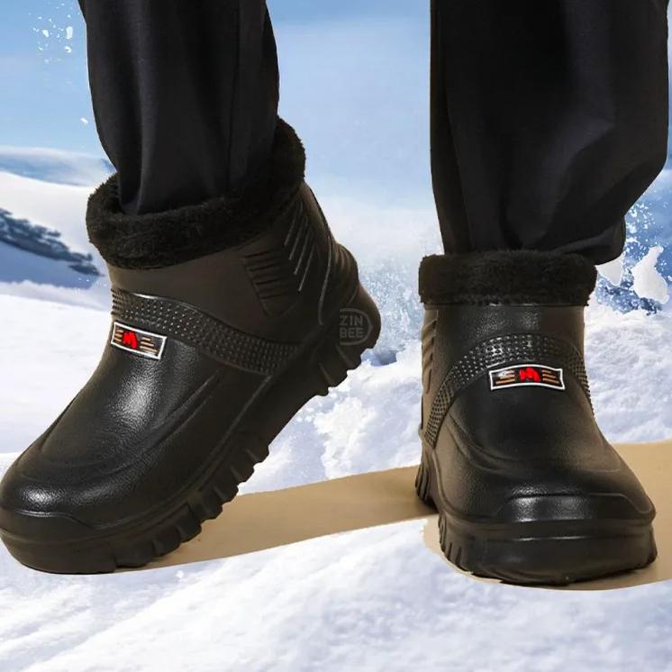 Zimní Udržující Teplo Pánské Bavlněné Boty Plyšové Nadměrné Velikosti Sněhové Sněžnice Venkovní Pohyb Ležérní Sněhové Boty Venkovní Boty na Mytí Auta