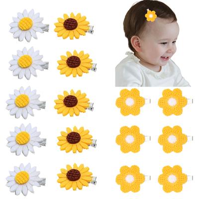 Kleine Sonnenblumen-Gänseblümchen-Haarklammern für Mädchen Blumen-Haarnadel Seitenpony-Haarspangen Kinder Handgefertigter Haargriff Kinder Haaraccessoires