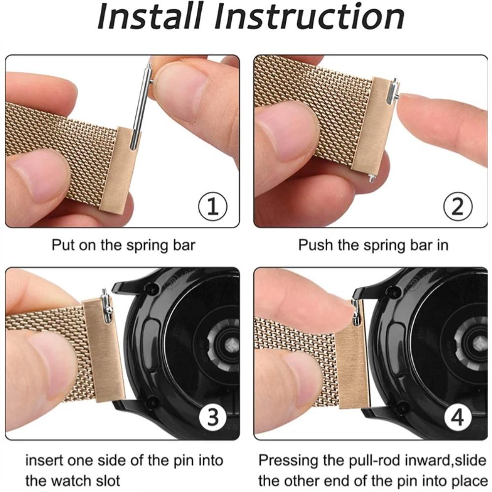 22mm 20mm Milanese Metal Strap for Amazfit GTR 4/Balance 2 Samsung Watch 7 6 5 4 Active Bracelet for Huawei Watch 5/GT5/GT6 46mm