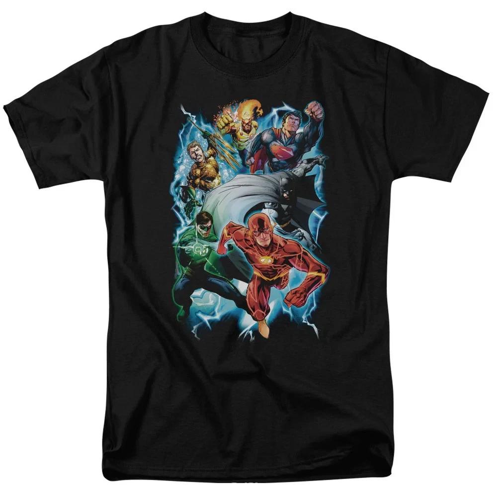 Comics Justice League Electric Team Black TShirt S