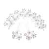 Europe and America Cross Border White Acrylic Frosted Flower Handmade Pearl Flexible Chain Hair Accessories Headdress Hairpin
