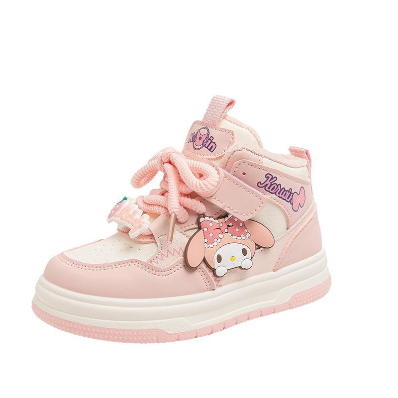 

Kulomie кроссовки для девочек 2025 осень и зима новая мультяшная бархатная обувь на высокой платформе детская повседневная хлопковая обувь 31 (about 19.5 cm inner length) розовый