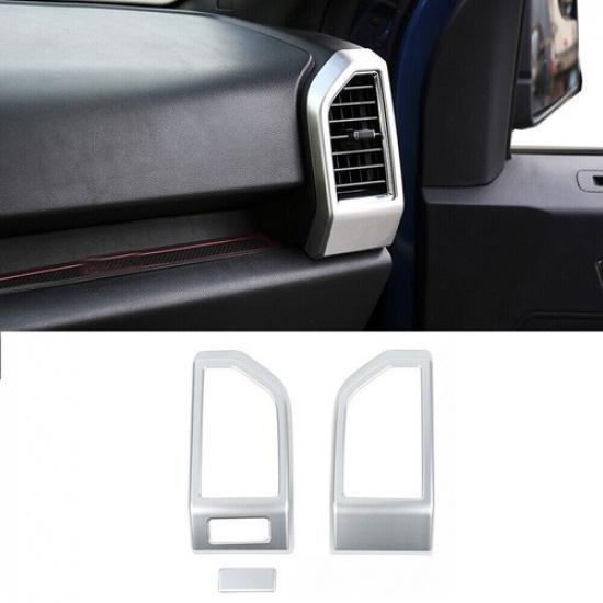 2x Dashboard Side Air Condition Vent Outlet Decor Cover Trim For Ford F150 2015+