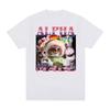 Alpha Male Vintage 90s Print Funny Cat Meme Tshirts Unisex Clothing Fashion Humor Short Sleeve T Shirts Pure Cotton Casual Tshirt