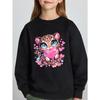 Kids Unisex Crewneck Sweatshirt, Cute Pink Heart Leopard Cub Cartoon Print Long Sleeve Pullover, Soft Kids Sweatshirt For Boys Girls Over 4 Years Old