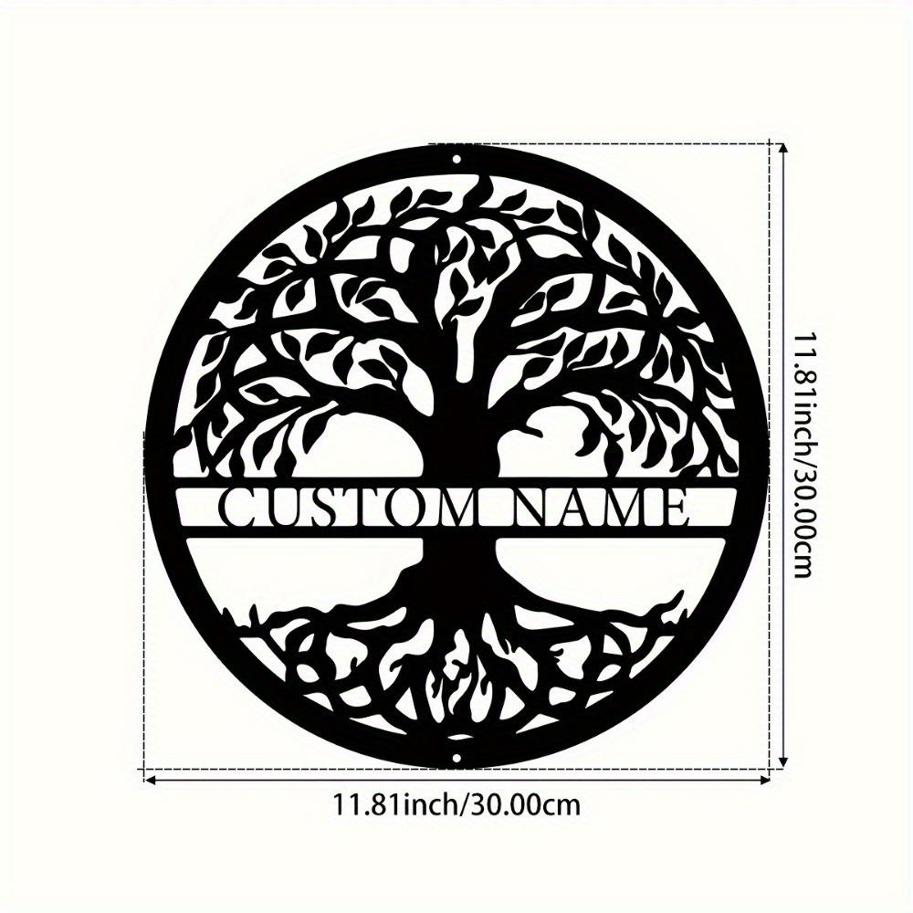 1pc Custom Metal Tree Wall Art, Personalized Rustic Sign for Veranda Courtyard, Bespoke Home Decor & Gift