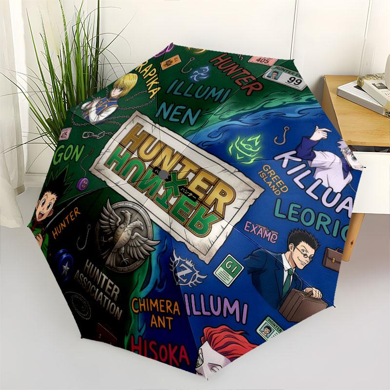 1 PC Automatic Folding Umbrella - Hunter X Hunter Pattern Portable Foldable Design With 8 Ribs Christmas Birthday Gifts