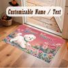 Floral Garden Theme Crystal Velvet Floor Rug Personalized Custom Name Text Warm Carpet Home Decoration