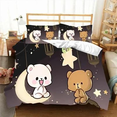 Kawaii Bubu und Dudu 3D-Druck Anime-Bettwäsche-Set Bettbezug Bettdecke Einzelbett Twin Full King Queen Size Bettwäsche-Set Kinder