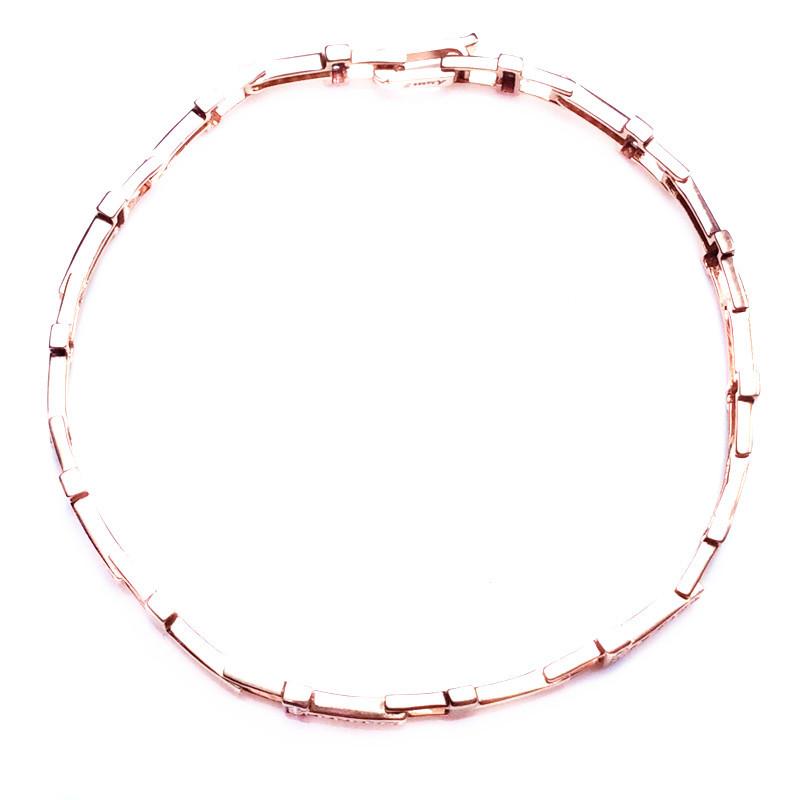 Rose Gold-Plated Purple Gold 585 Letter Zircon Bracelet Women'S Versatile Fashion Trend Color Gold Jewelry